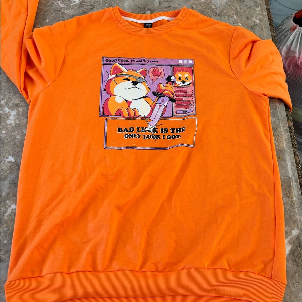 Bright Orange Kids Sweatshirt with Playful Graphic